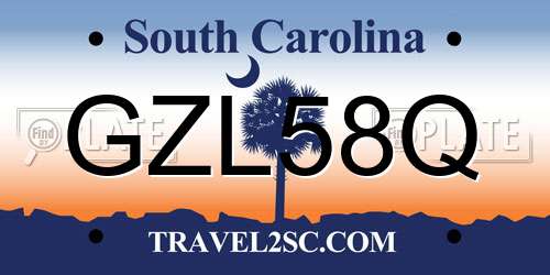 GZL58Q South Carolina License Plate