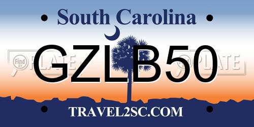 GZLB50 South Carolina License Plate