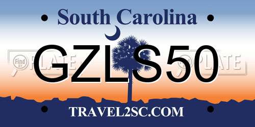 GZLS50 South Carolina License Plate