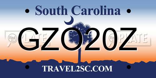 GZO20Z South Carolina License Plate