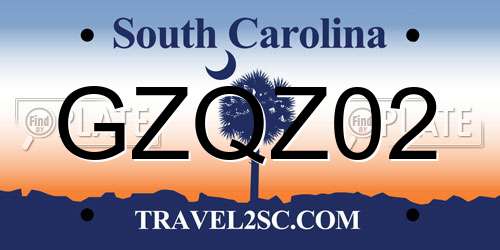 GZQZ02 South Carolina License Plate