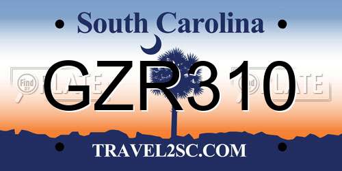GZR310 South Carolina License Plate