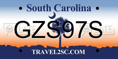 GZS97S South Carolina License Plate