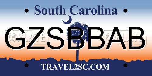 GZSBBAB South Carolina License Plate
