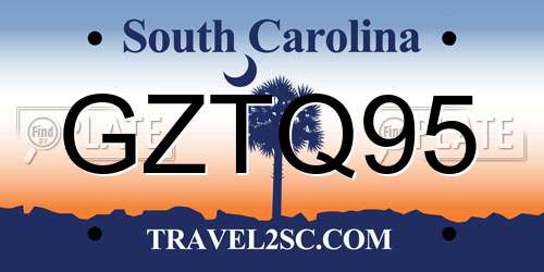 GZTQ95 South Carolina License Plate