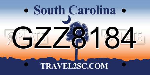 GZZ8184 South Carolina License Plate