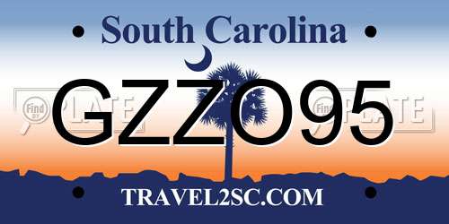 GZZO95 South Carolina License Plate