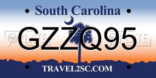 GZZQ95 South Carolina License Plate