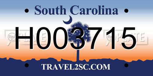 H003715 South Carolina License Plate