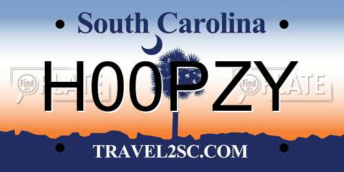 H00PZY South Carolina License Plate