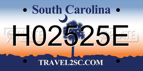 H02525E South Carolina License Plate