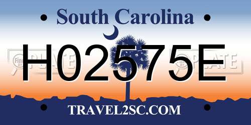 H02575E South Carolina License Plate
