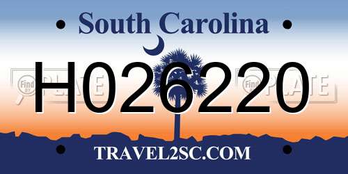 H026220 South Carolina License Plate