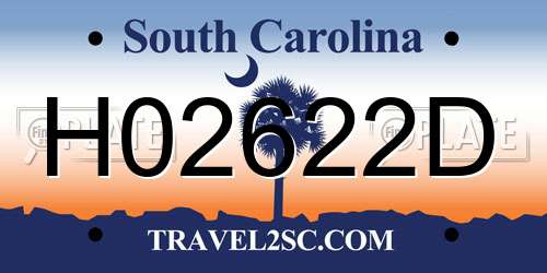 H02622D South Carolina License Plate