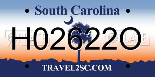 H02622O South Carolina License Plate