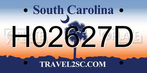 H02627D South Carolina License Plate