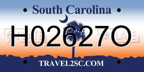 H02627O South Carolina License Plate