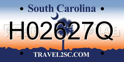H02627Q South Carolina License Plate