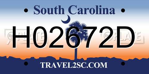 H02672D South Carolina License Plate