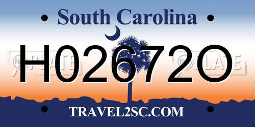 H02672O South Carolina License Plate