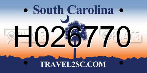 H026770 South Carolina License Plate