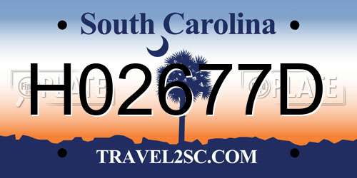 H02677D South Carolina License Plate