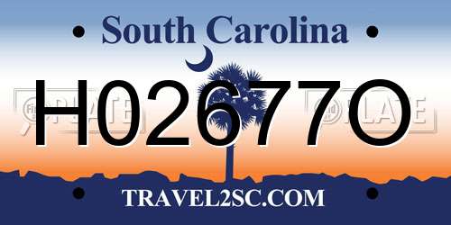 H02677O South Carolina License Plate