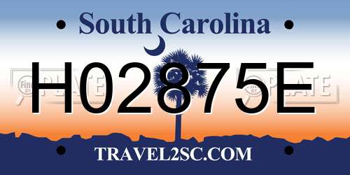 H02875E South Carolina License Plate