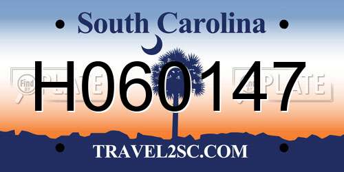 H060147 South Carolina License Plate