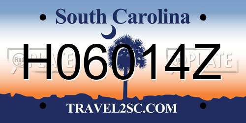 H06014Z South Carolina License Plate