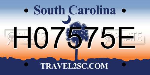 H07575E South Carolina License Plate