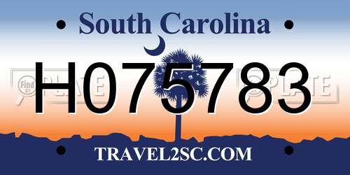 H075783 South Carolina License Plate