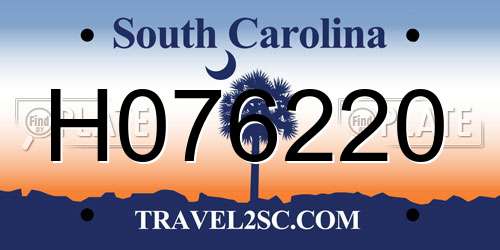 H076220 South Carolina License Plate