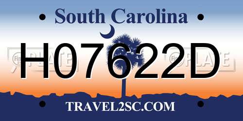 H07622D South Carolina License Plate
