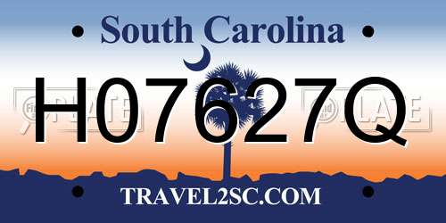 H07627Q South Carolina License Plate