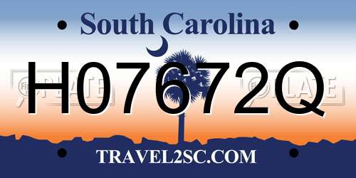 H07672Q South Carolina License Plate