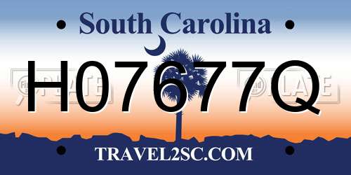 H07677Q South Carolina License Plate