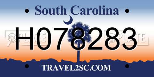 H078283 South Carolina License Plate
