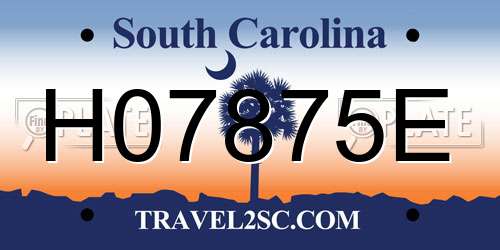 H07875E South Carolina License Plate