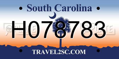 H078783 South Carolina License Plate