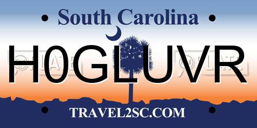 H0GLUVR South Carolina License Plate