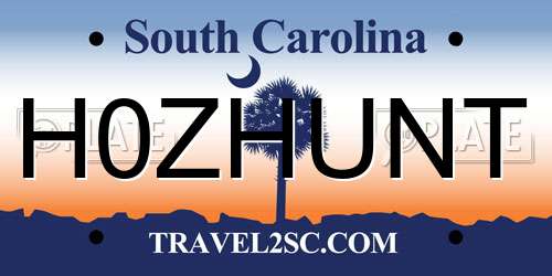 H0ZHUNT South Carolina License Plate