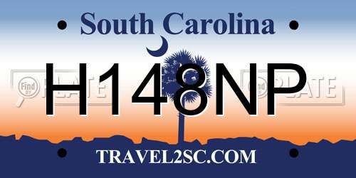 H148NP South Carolina License Plate