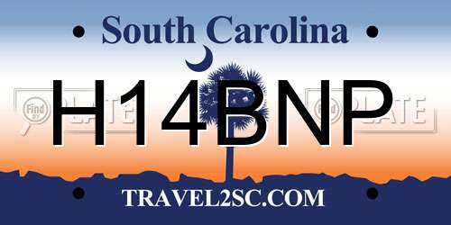 H14BNP South Carolina License Plate
