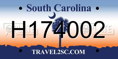 H174002 South Carolina License Plate