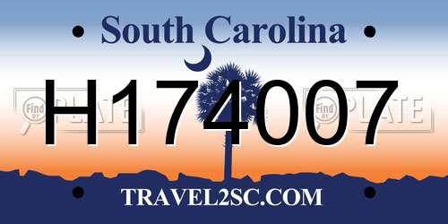 H174007 South Carolina License Plate