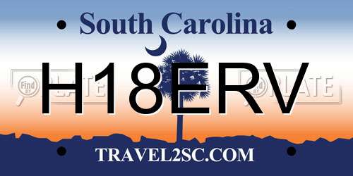 H18ERV South Carolina License Plate