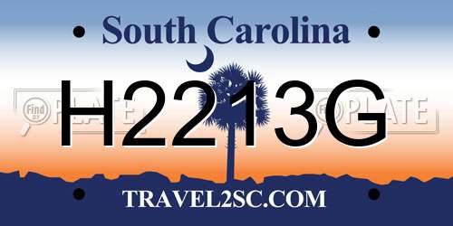 H2213G South Carolina License Plate