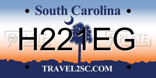 H221EG South Carolina License Plate