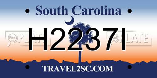 H2237I South Carolina License Plate
